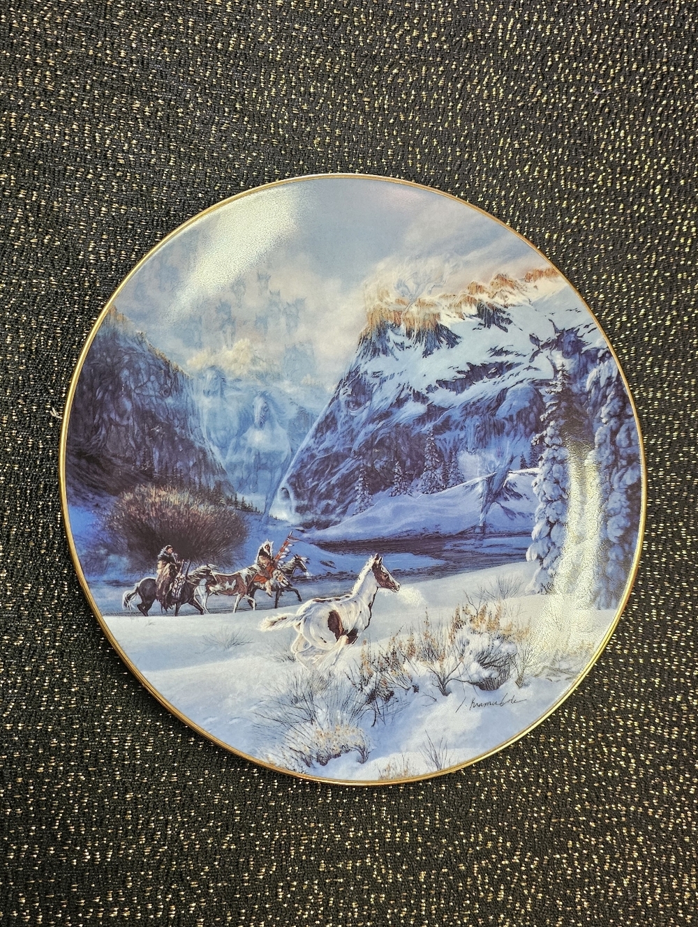 Scenic Winter Horse Plate